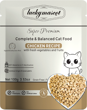 Chicken Recipe Cat Food With Fresh Vegetables & Fruits