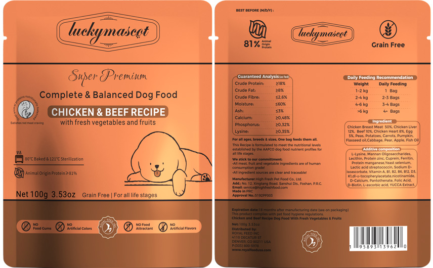 Chicken and Beef High Protein Dog Food